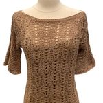 American Vintage Crochet Knit Short Sleeve Mini Dress Beach Cover Up Photo 1