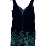 Vintage Zum Zum Velvet Mini Dress Size 9 Green Glitter Baroque Detail Size M Photo 2