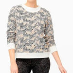 J.Crew Re-Imagined Zebra Print Large Crewneck Sweatshirt Tan Animal Print Photo 0