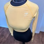 Gym Shark Long Sleeve Cropped Activewear Top - Women's Size XSmall Yellow Photo 1