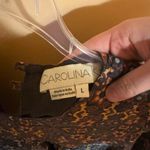 Carolina K orange & blue geometric floral silk blend blouse Size L Photo 1