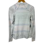 Lululemon  Think Fast Long Sleeve Om Stripe Heathered Silver Spoon Silver Spoon 6 Photo 8