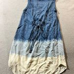 Splendid  Blue White Ombre Sleeveless V Neck 100% Tencel Lyocell Dress Size XS Photo 5