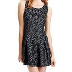 Free People Black Chenille Textured Zebra Print Drop Waist Mini Dress Size 4 Photo 1