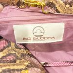Big Buddha  Pink Faux Leather Snakeskin Print Large Hobo Bag Gold Hardware Photo 4