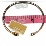 Michael Kors Open Cuff Bracelet MKJX0096A931 Silver Tone Bangle Logo & Crystal Photo 4