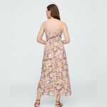 Gap Floral Linen-Blend Dip-Waist Midi Dress Sz L Photo 3