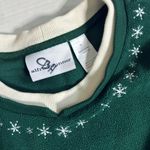 Vintage Alfred Dunner Christmas Frosty the Snowman & Dog Fleece Pullover Sweater Green Size XL Photo 7
