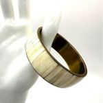 Brass mother of pearl vintage bangle bracelet Photo 10