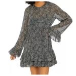 Likely  x Revolve Hanner Long Sleeve Floral Gray Dress Size 8 / Medium Boho Party Photo 3
