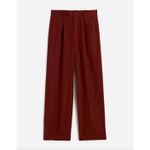 Madewell Slouchy Straight Pants in 100% Linen Henna Brown Relaxed US 10 NWT Photo 5