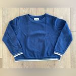 Brandy Melville Navy Blue and White Cotton Sweatshirt Photo 2