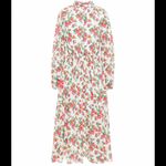 Rhode Mai Gathered Floral Print Cotton Poplin Midi Dress Multiple Photo 2