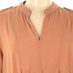 Haute Monde Cinch Tie Waist Shirt Dress M 3/4 Sleeve Easy Casual Flowy Clay Photo 1