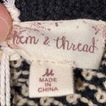 Hem & Thread  black white zip up cardigan NWT Medium‎ Photo 2