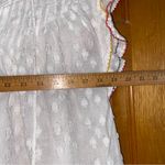 ACOS&A White Textured Top Blouse Colored Ruffled Sleeve Women’s XL Cotton Tassel Photo 2