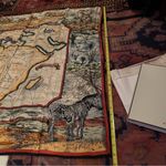 NEW Wathne silk scarf Africa map Red Photo 6