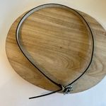 Christopher & Banks Black Genuine Leather Thin Skinny Rose Floral Embellished Buckle Belt Size M Photo 3