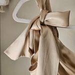 Retrofête  Nadia One-shoulder Ruched Stretch-Silk Satin Mini Dress Sz L Champaign Photo 11