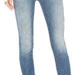 MOTHER Jeans HW Looker Ankle Fray in Jumping Off Swings Size 30 Denim Raw Hem Blue Photo 0