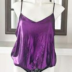 Free People Metallic V-Neck Oversized Bodysuit in Purple Size L, New w/o Tag Photo 0