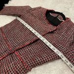 White House | Black Market WHBM Tweed Zip Blazer in Red Black Plaid Size 4 Photo 2