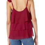 Cupcakes and Cashmere Women’s Burgundy Layered Flutter Sleeve tank top Photo 1