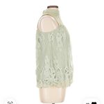 Boutique Western Elegant Lace Overlay Sleeveless Top - Mint Green - Medium Photo 2