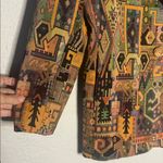 Etienne Aigner Vintage Tapestry Blazer Jacket Lined Fall Artsy Whimsical Photo 2