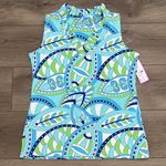 Rezobay Valencia Print Cotton Sleeveless Ruffle Portrait Neck‎ Tank Top Size M Blue Size M Photo 0