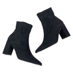 Mango  MNG Faux Suede Block Heel Ankle Boots Black Size 37/ US 6.5 Photo 6