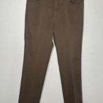 Escada Womens Brown Pleated Straight Leg Pants Size 40 (US 8 Photo 1