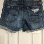 American Eagle  super‎ super stretch X midi cuffed jean shorts ripped women’s 6 Photo 7