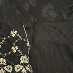 Vintage Unbranded Black Satin Damask Lace Trim Maxi Skirt Size 1X Photo 3