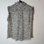 7 For All Mankind  100% Silk‎ Sleeveless Ruffle Blouse Size Medium Photo 7