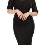Collectif 50s Wednesday Magic Mesh Pencil Dress in Black Size XS Photo 0
