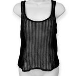 Ellen Tracy Linda Allard x | L | Sexy Black Open Knit Rayon Sheer Cami Tank Top Photo 0