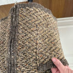 Aran Crafts 2 Way Zip 100% Wool Sweater Colorblock Tweed Half Sleeves Ireland M Brown Size M Photo 4