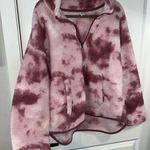 Old Navy Pink Tie Dye Teddy Bear Sherpa Cozy Pullover Zippered Collar Size XL Photo 0