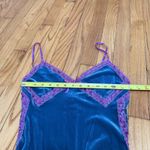 Betsey Johnson Betsy Johnson Vintage Y2K Green Velvet Slip Dress Purple Lace Sequin Trim Size 2 Photo 9