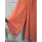 Ezra  Coral Peach Flowy Dolman Sleeve‎ V Neck Blouse Top Size L Photo 4