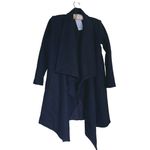 OAK Designer Luxury Waterfall Wool Drape Winter Coat Medium Black Heavy Weight Photo 3