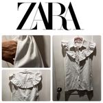 ZARA EUC Jean mini dress with ruffle. Size S Photo 3