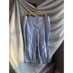 Vintage Gingham Check Cropped Blue Capri Pants 14 Cotton Preppy Euro Cottagecore Photo 2