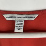 American Eagle  Sz XS Short Romper Red Eyelet Bell Sleeve Deep Tie V-Neck Women’s Photo 2
