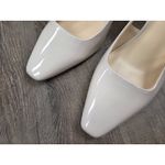Marc Fisher  Lethe Slingback Heels Shoes 7M Bone Ivory Cream Patent Faux Leather Photo 1
