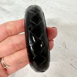 Bottega Veneta Sterling Silver Intrecciato Patent Leather Bangle Bracelet Photo 3