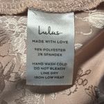 Lulus Calla Love Satin Jacquard Champagne Slip Midi Dress Women's Medium Photo 6
