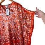 NWT Winlar Kaftan House Dress Beach MuMu OS Fits Most Orange Satin Long Photo 2