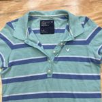 American Eagle Y2K Henley Polo Baby Tee Women's Large Green Preppy Bella Elena Photo 2